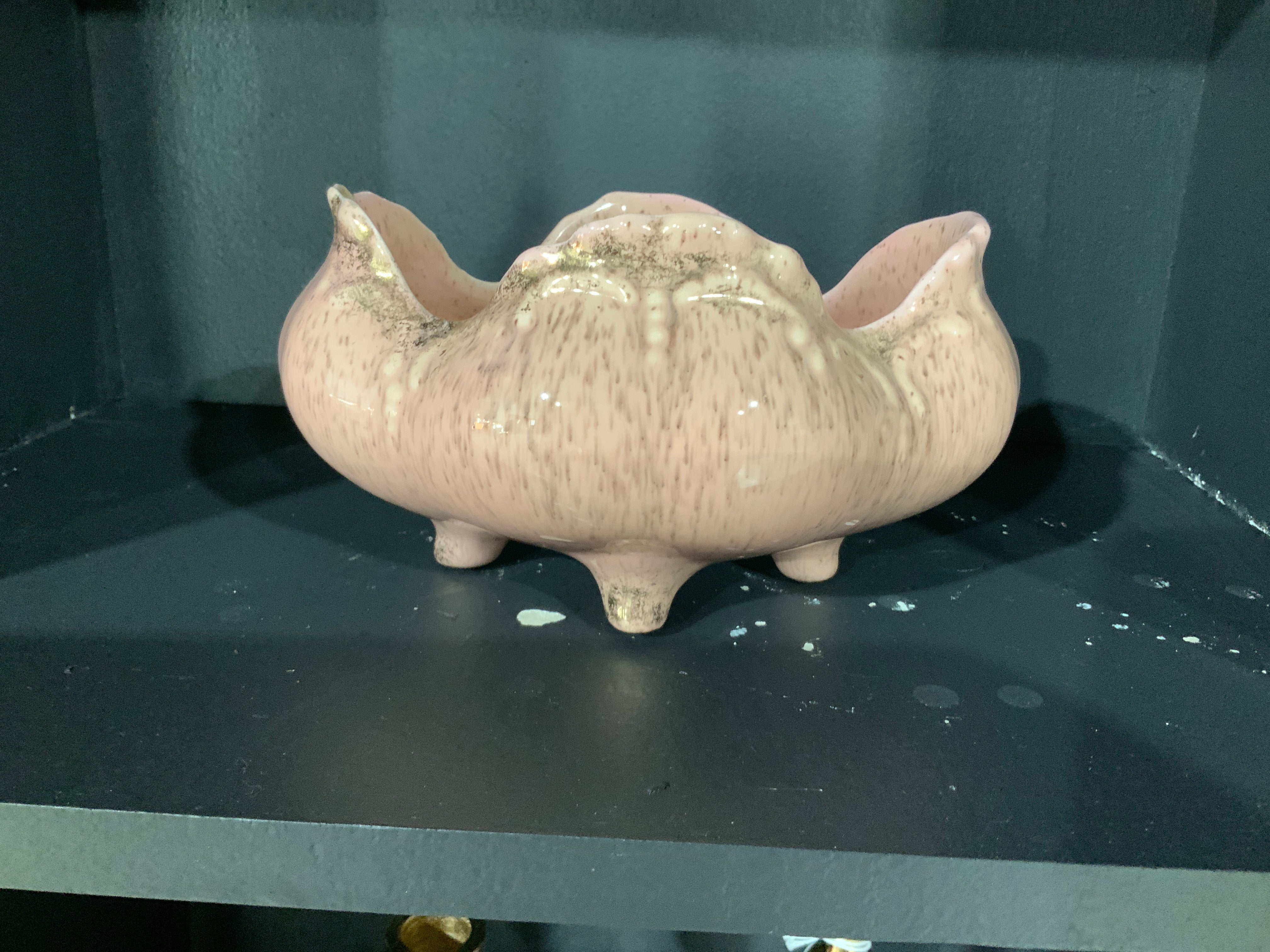 Pink and gold vintage planter