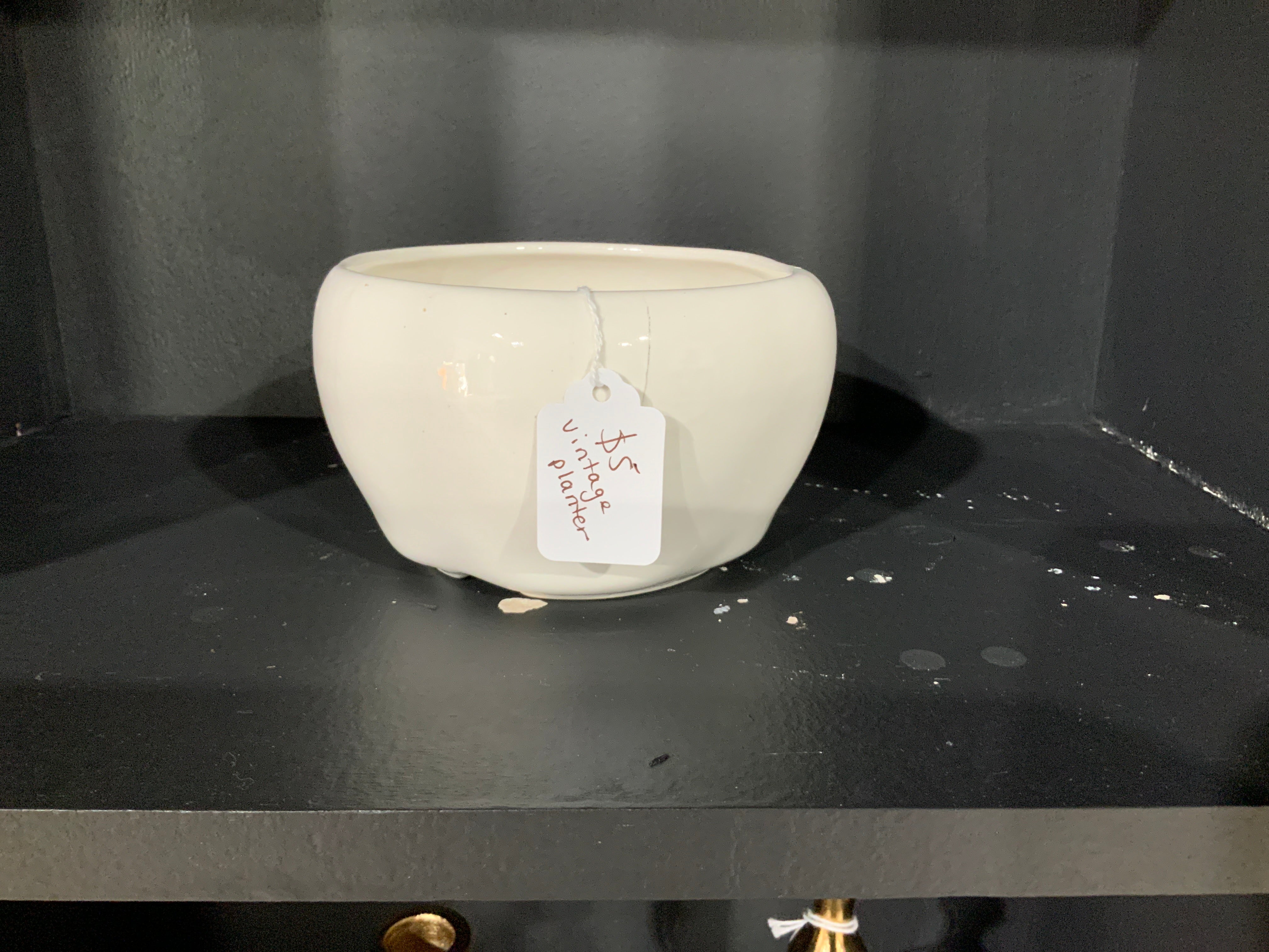 White vintage planter