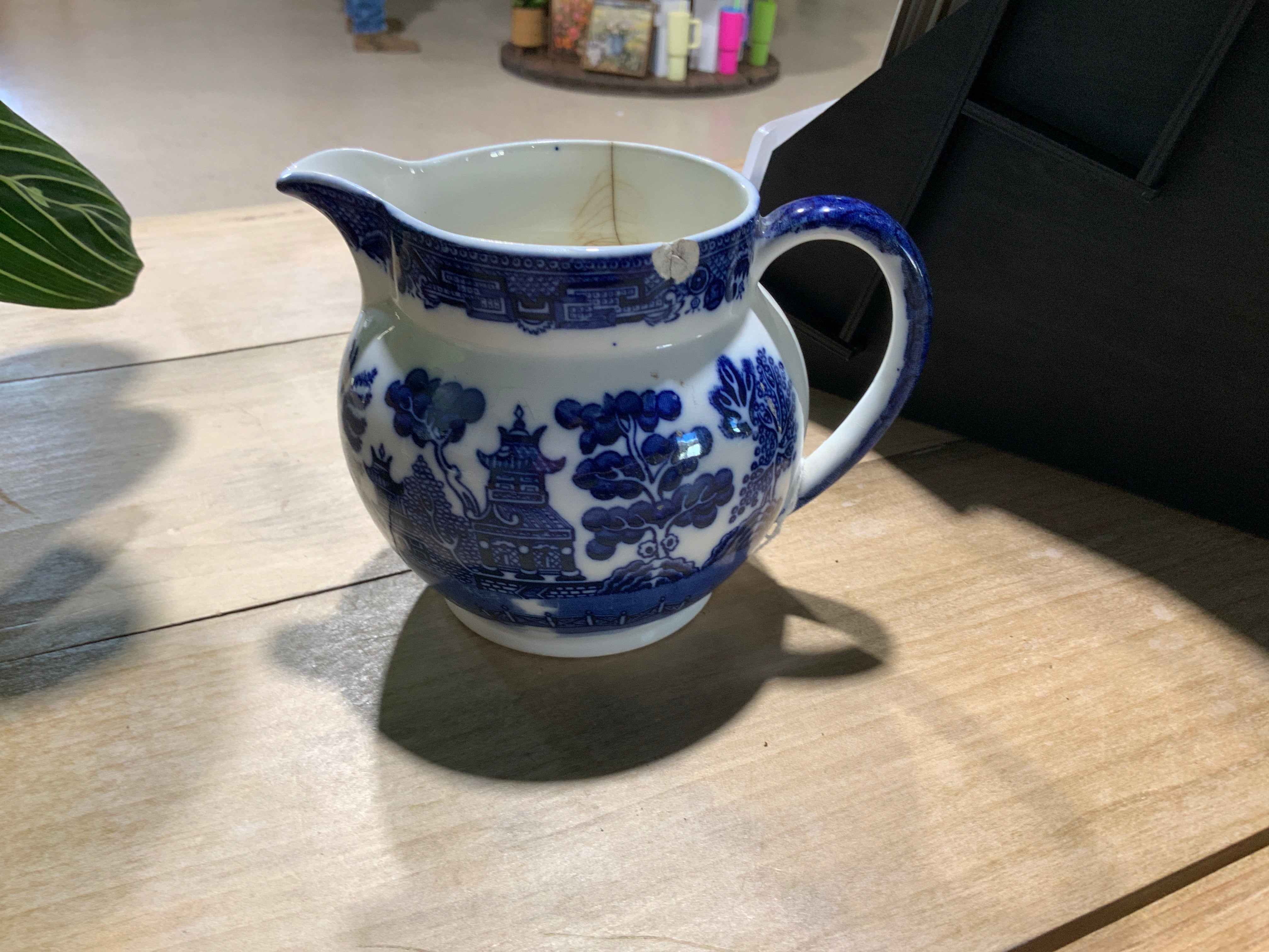 Vintage blue and white pitcher