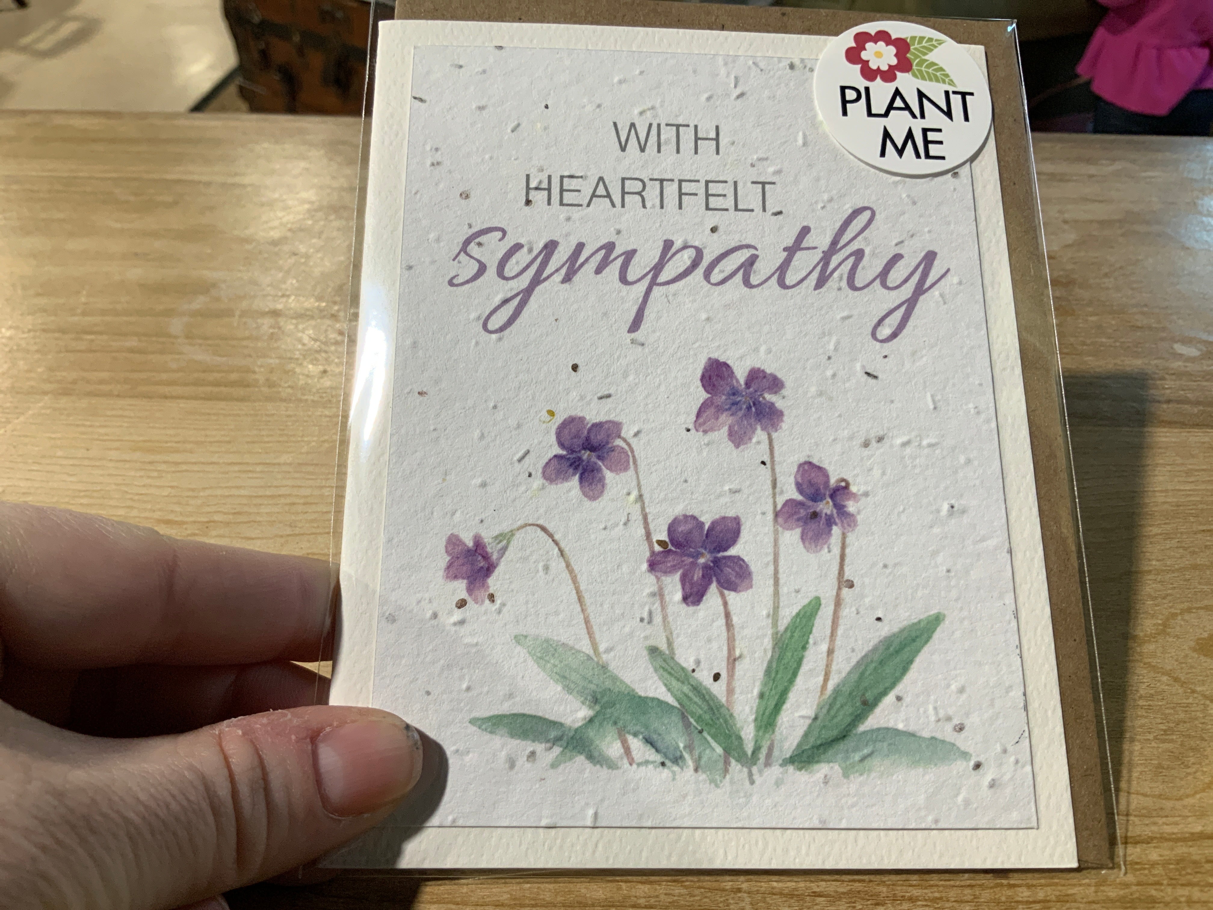 Plantable Seed card- with heartfelt sympathy