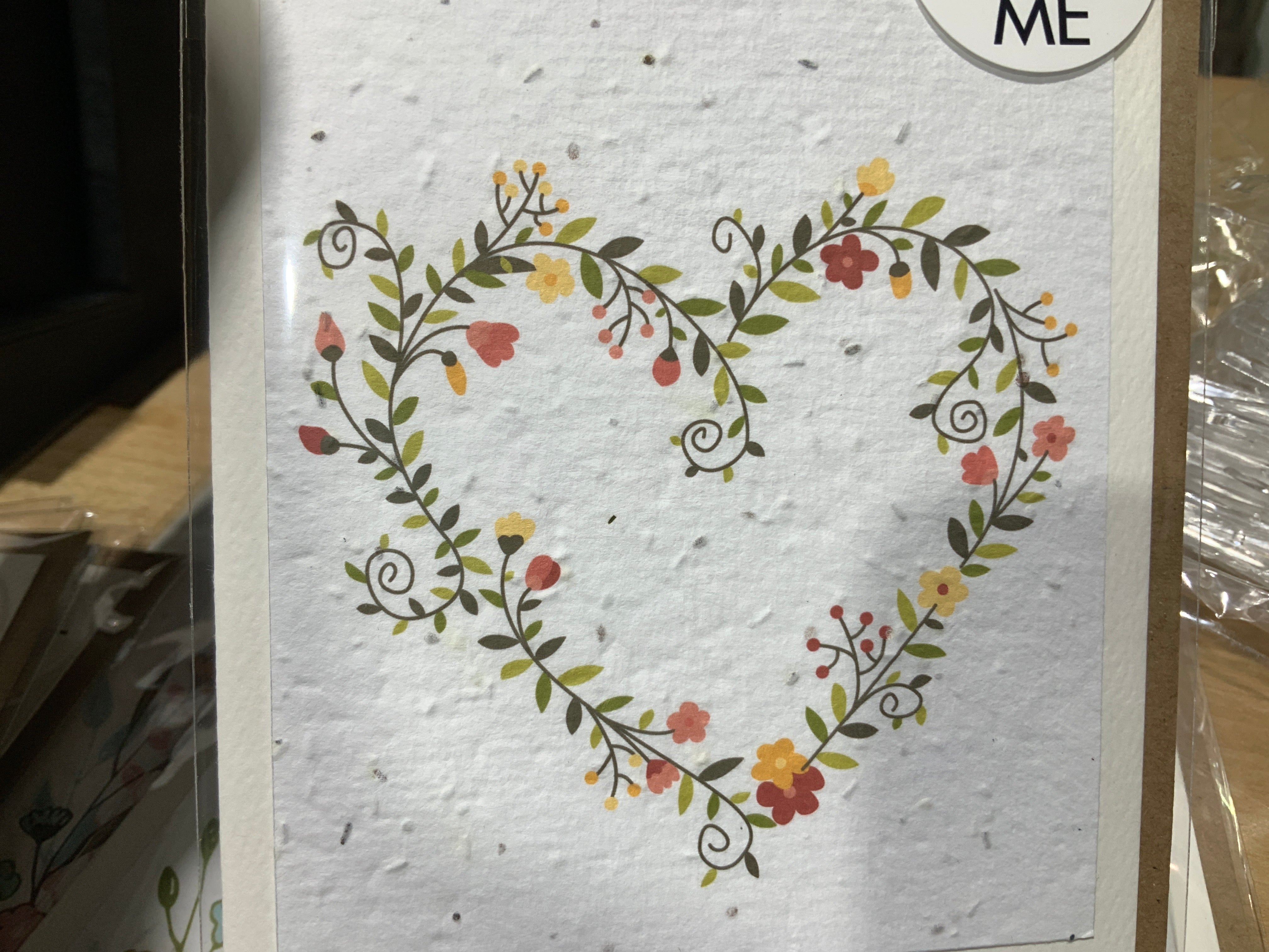 Plantable Card- heart wreath