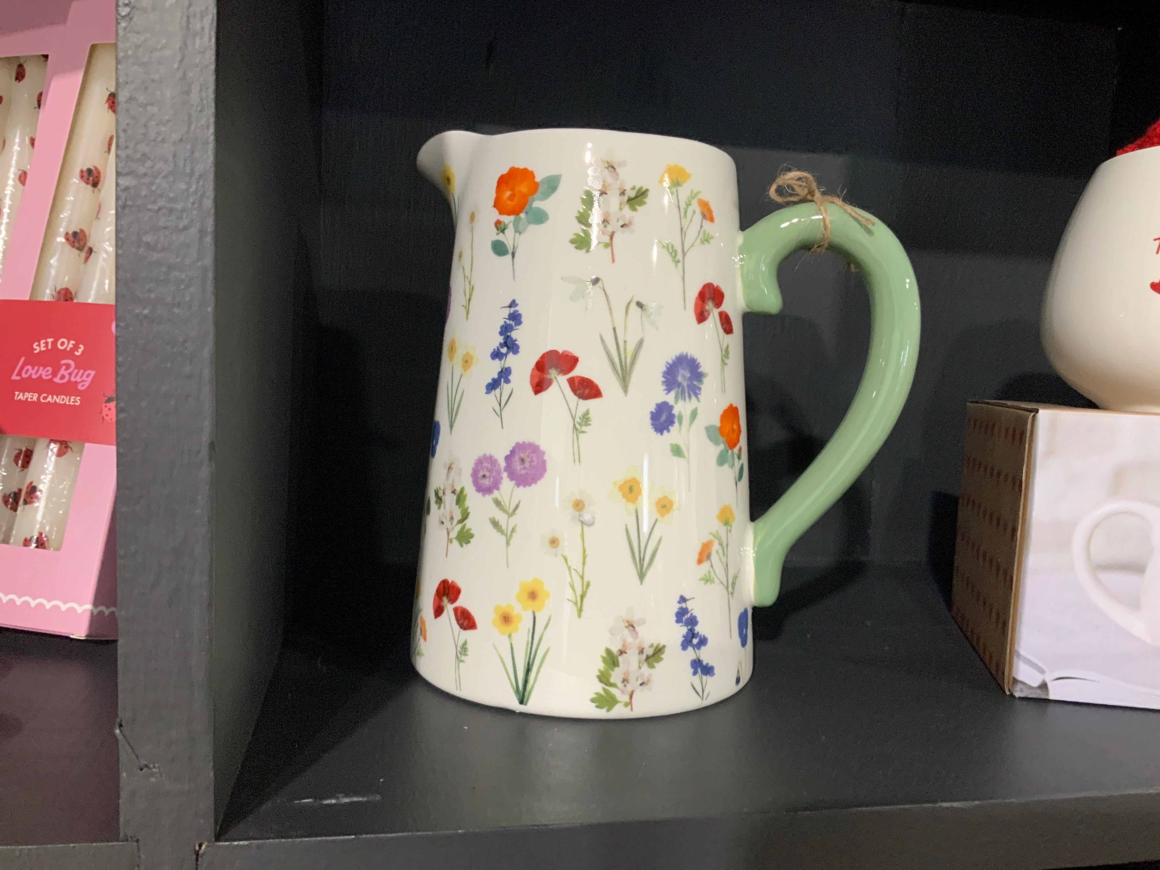 Wildflower Ceramic Pitcher
