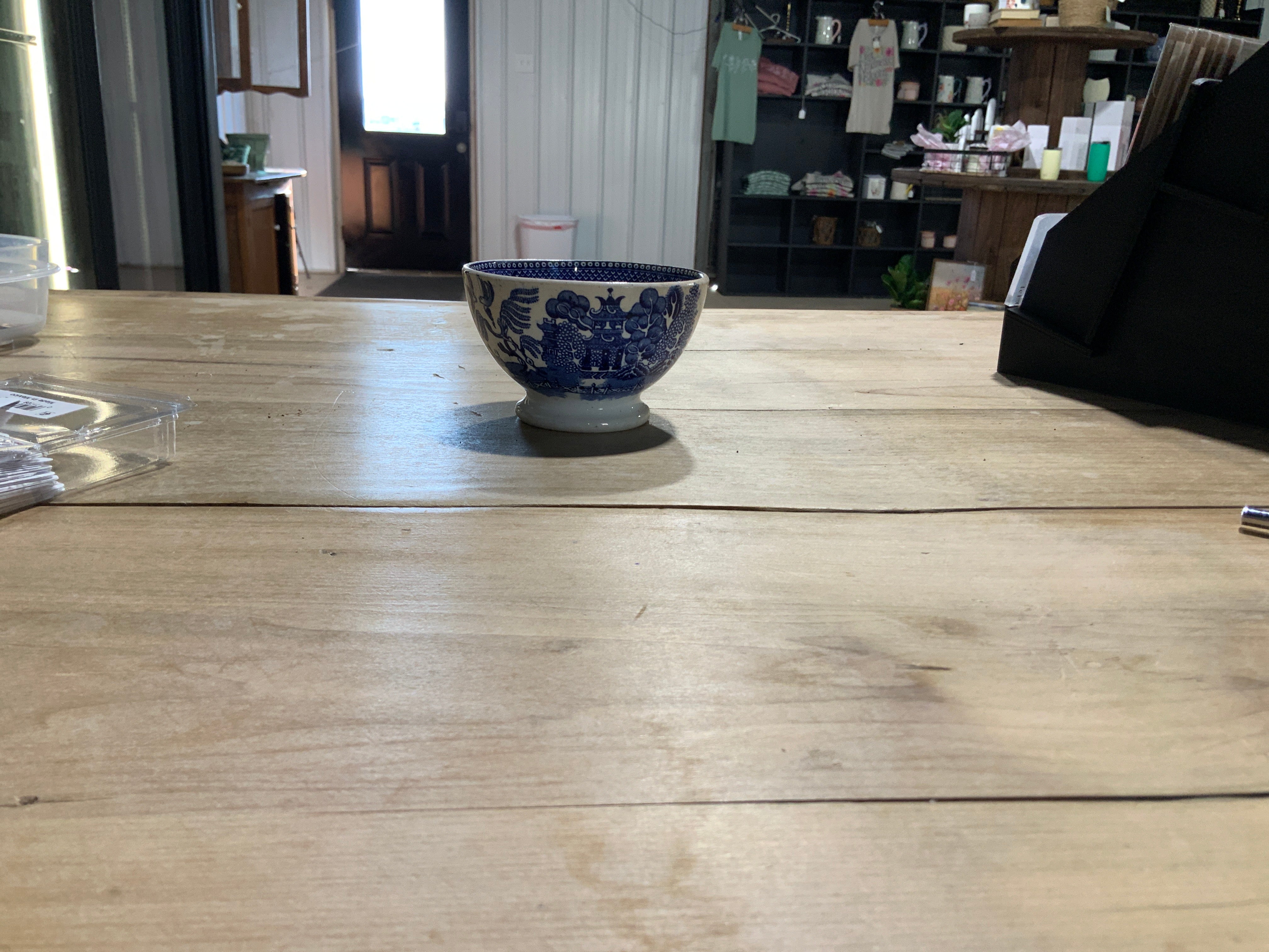 Vintage blue and white saucer
