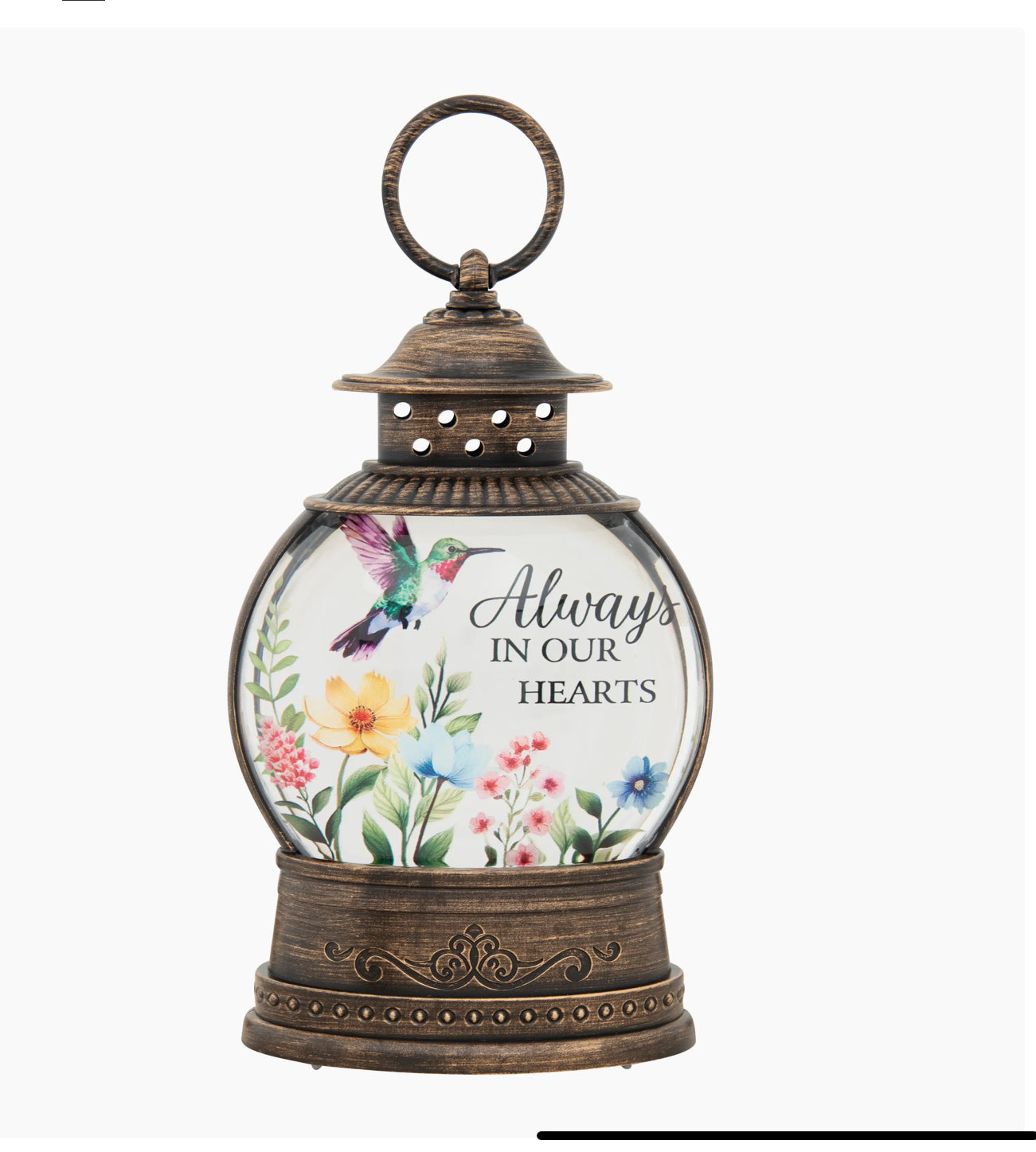 In Our Hearts Oval Water Glitter Lantern