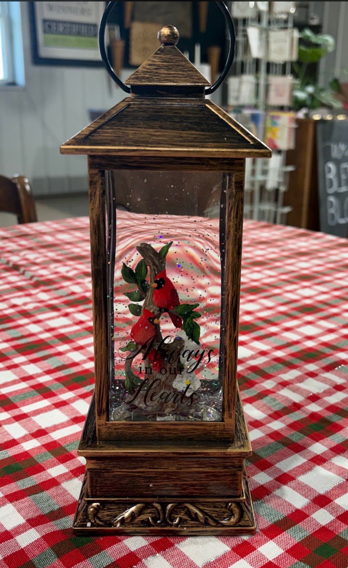 Cardinals Water Glitter Lantern- 57277- Carson