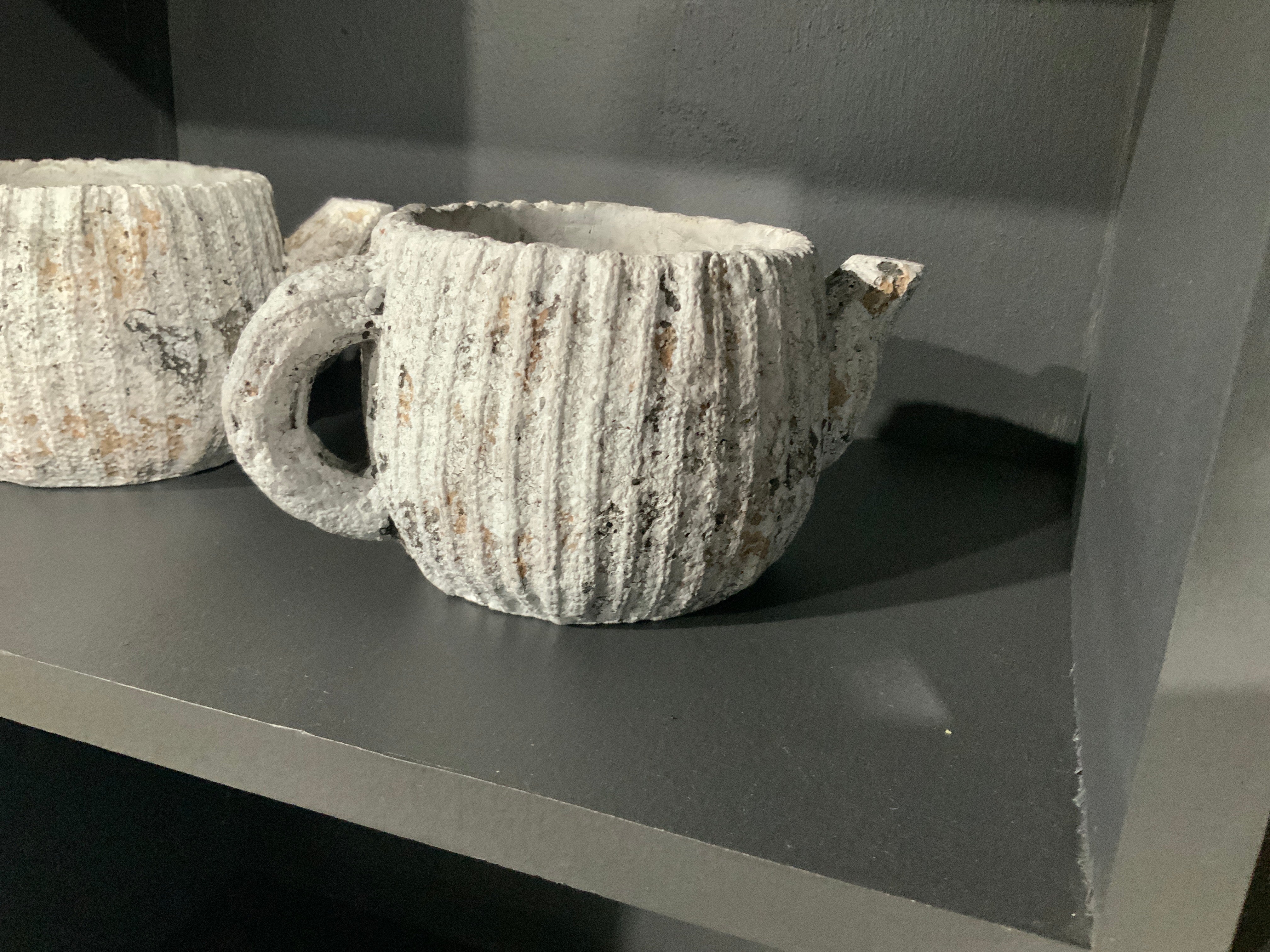 Cement Rustic Teapot Planter