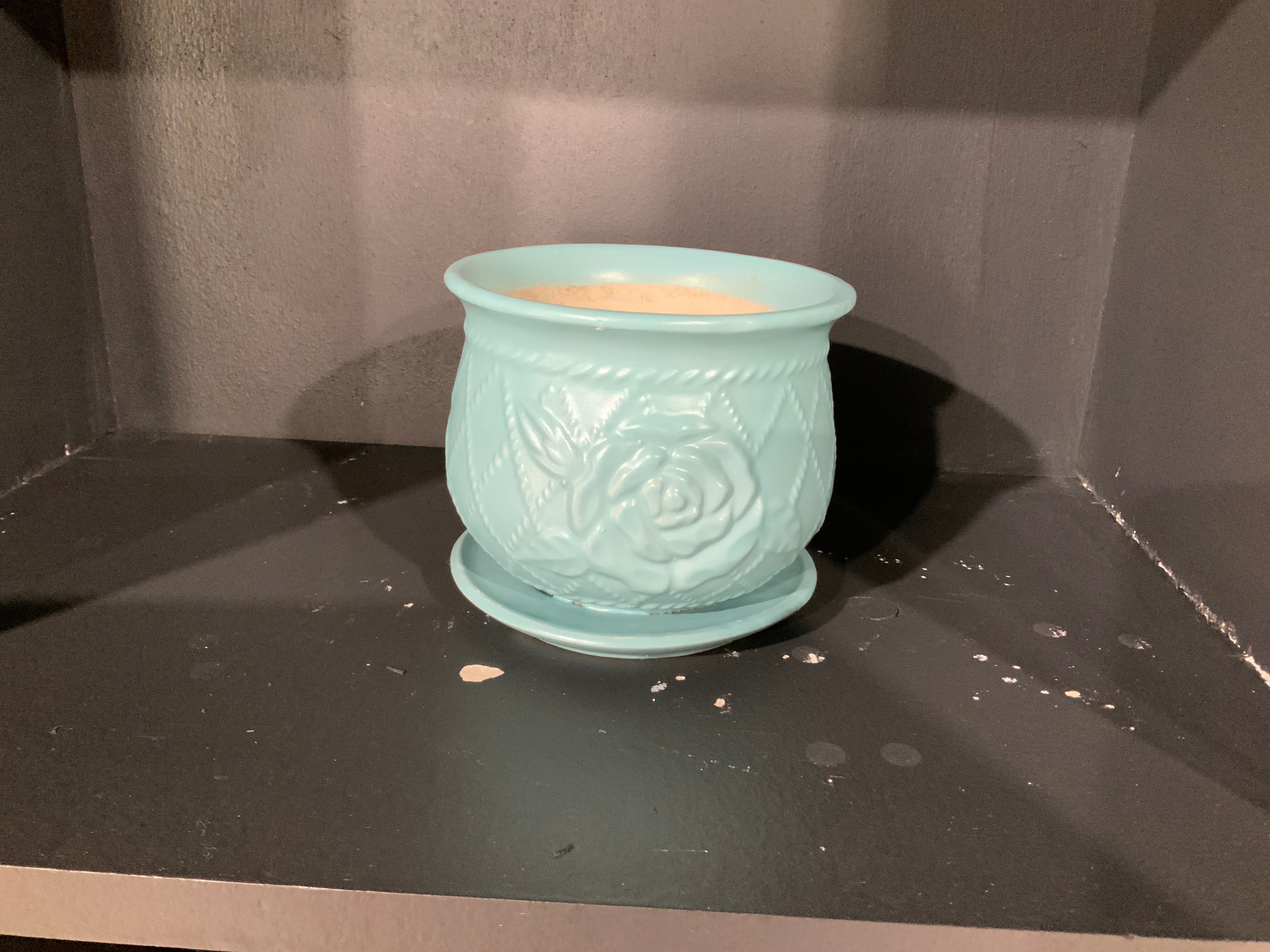 Blue vintage planter