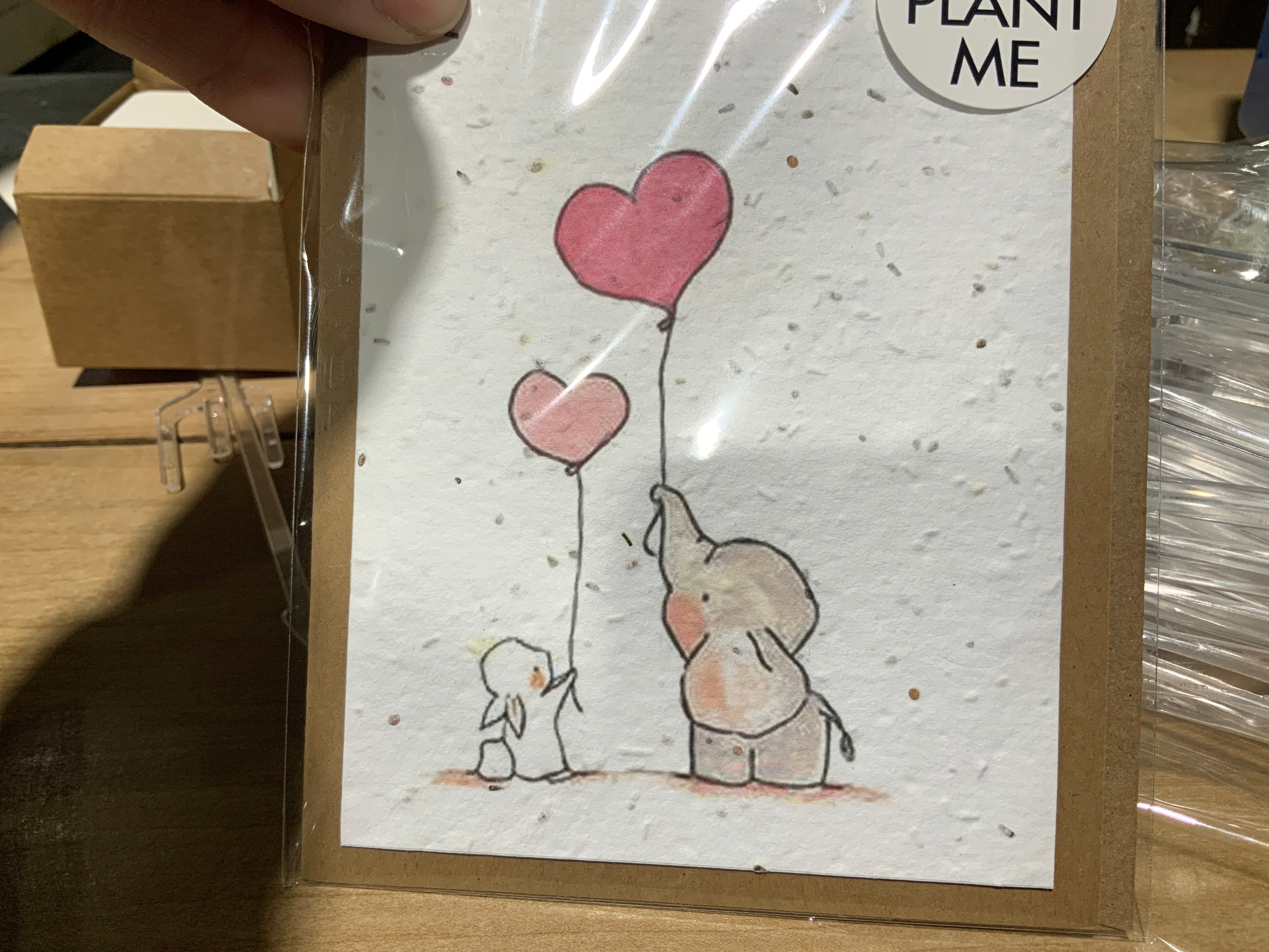 Plantable card- elephant and bunny