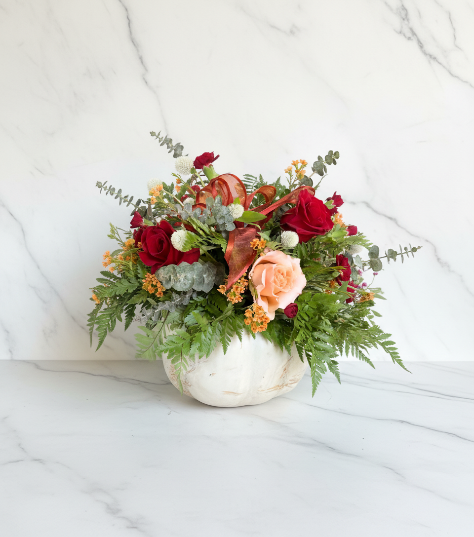 Pumpkin topper centerpiece