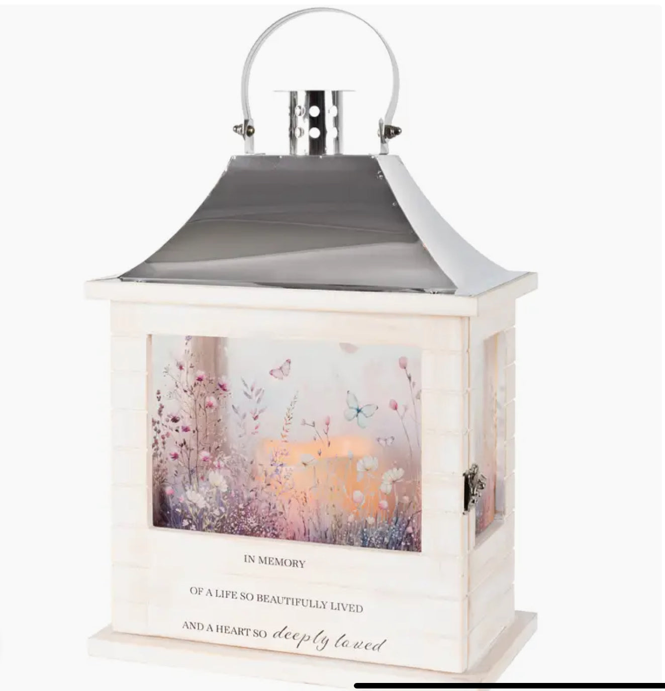 In Memory Wooden Slat Lantern