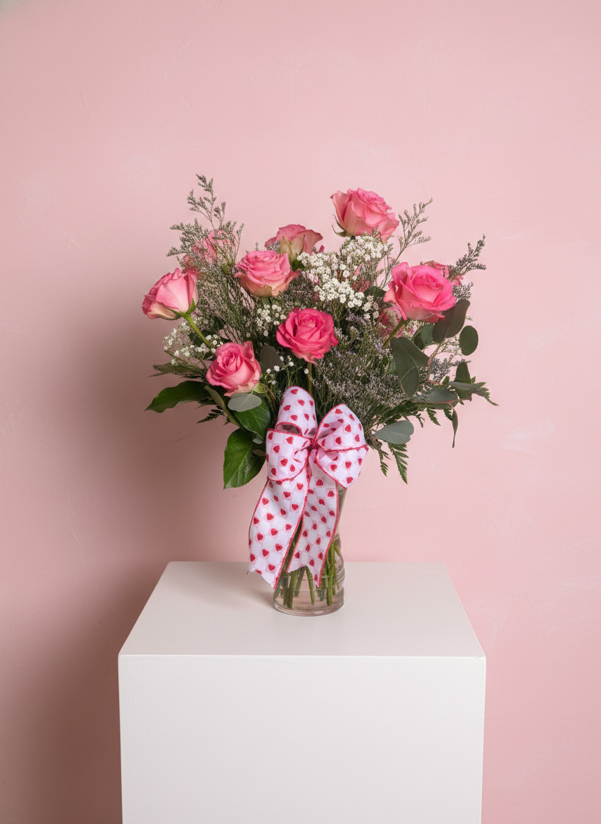 Classic Dozen Rose Vase Bouquet