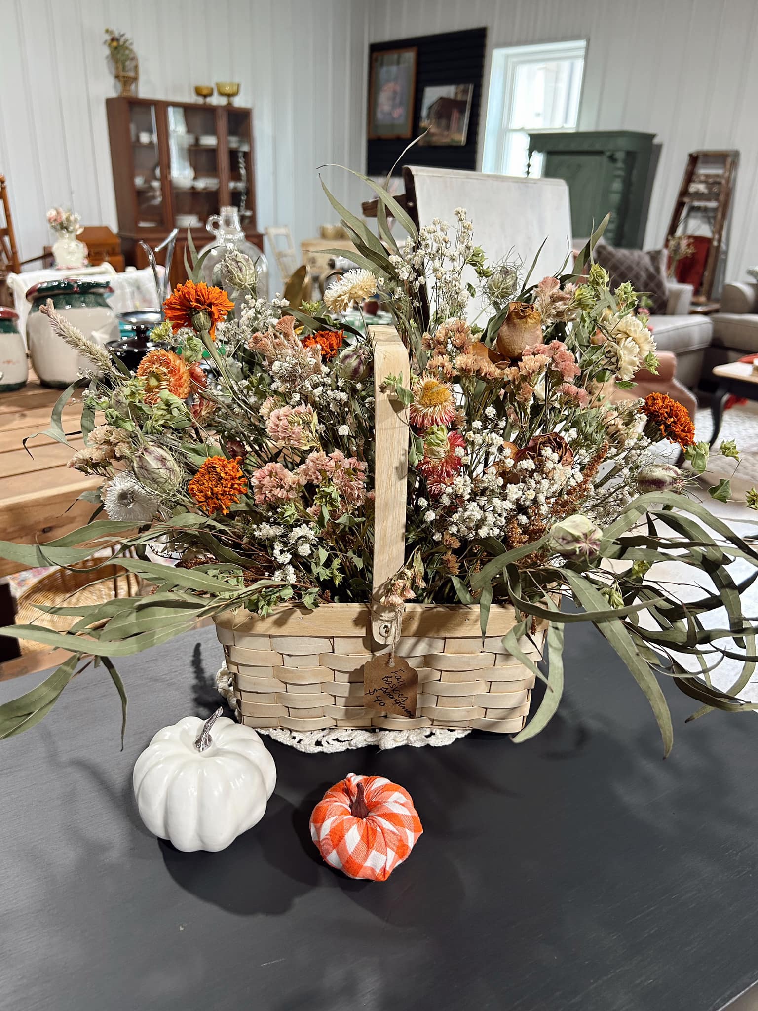 Fall Dried Flower Basket Worshop