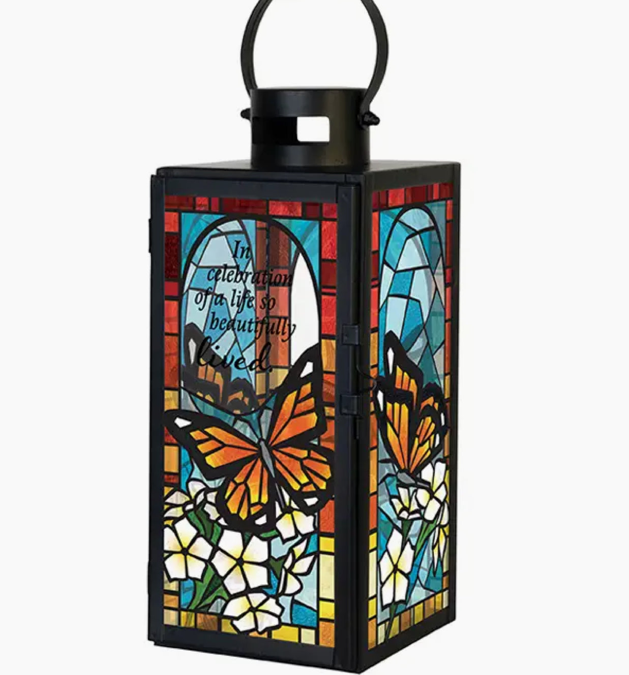 Celebration of Life Stained Glass Lantern
